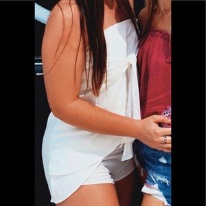 Tie white romper